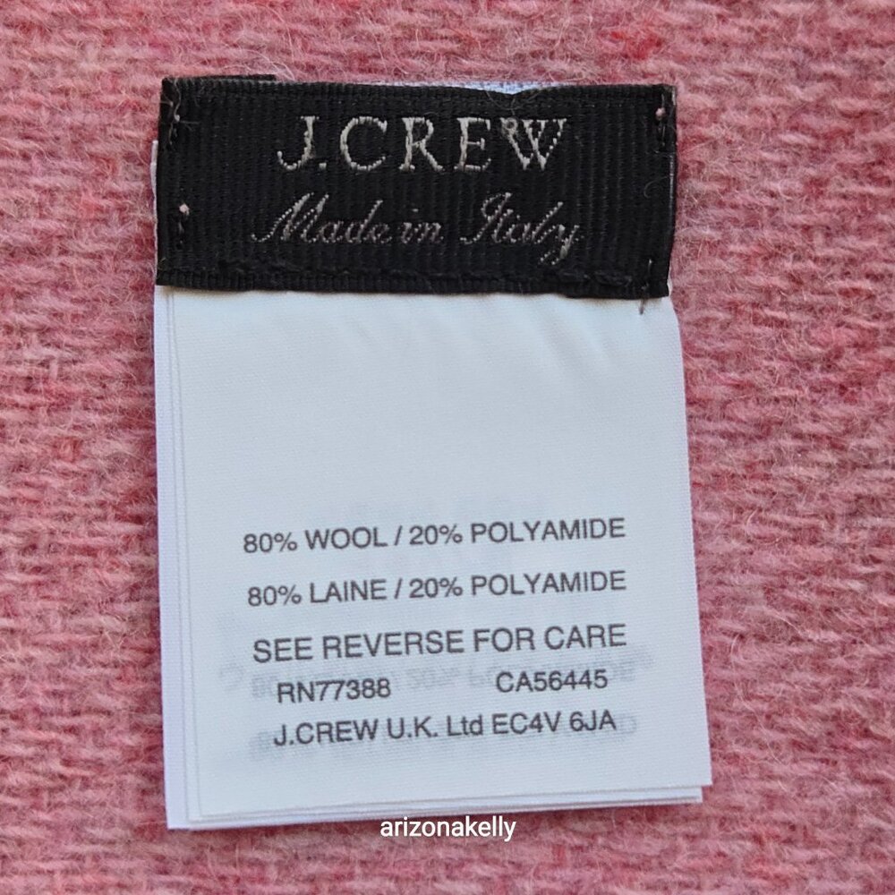 NWOT J. Crew Hot Pink Wool Plaid Square Scarf - Picture 13 of 13